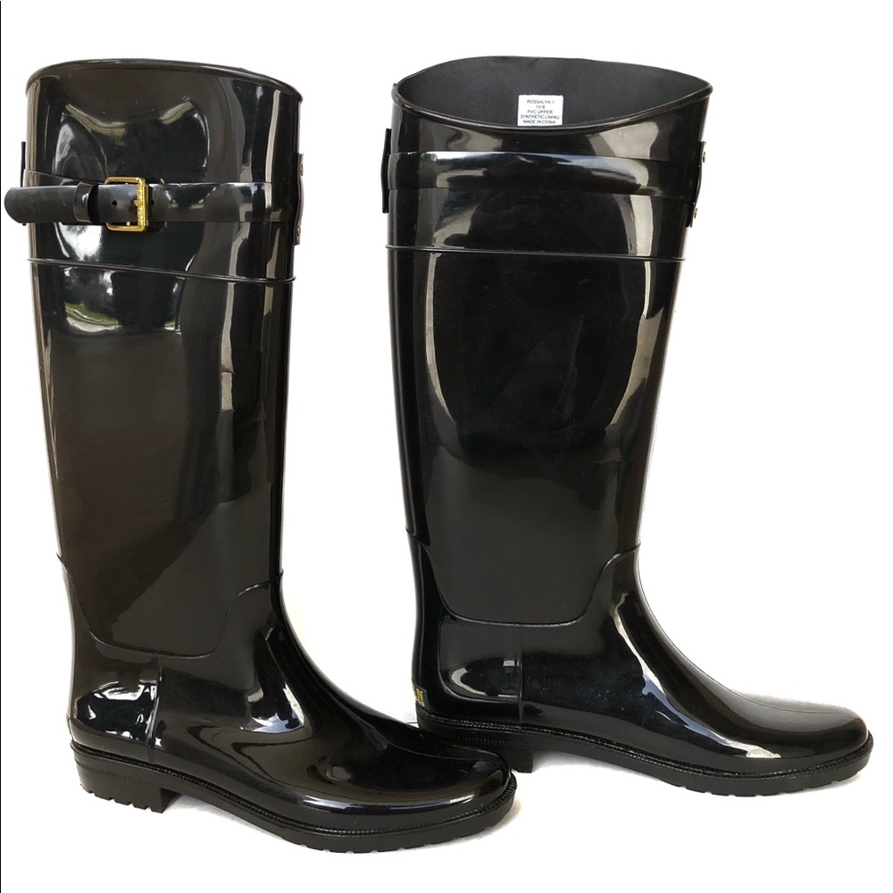 Ralph Lauren Rossalyn II black Rubber Rain Boots